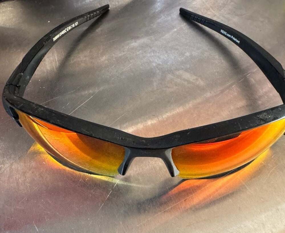 REKS.com Polarized Sports Sunglasses Black Frame Red Mirrored UV400